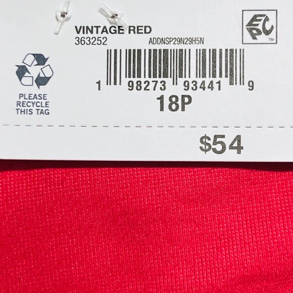 St. Johns Bay Women's Wide Leg Stretch Red Velvet Pants Sz 18P Comfort Waist NWT - Picture 5 of 10